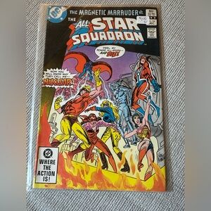 DC All-Star Squadron Comic Cover — Red, Yellow, Blue, Purple